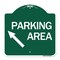 Signmission Parking Area Up Left Arrow, Green & White Aluminum Architectural Sign, 18" x 18", GW-1818-24614 A-DES-GW-1818-24614 - alternate 1